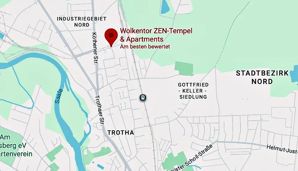 Anfahrt Wolkentor ZEN-Tempel und -Schule, Halle/ Salle